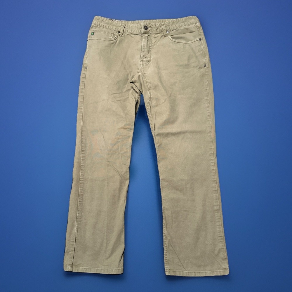 Stio Mens Green Rivet Canvas Classic 5-Pocket Stretch Straight Leg Pants Size 36